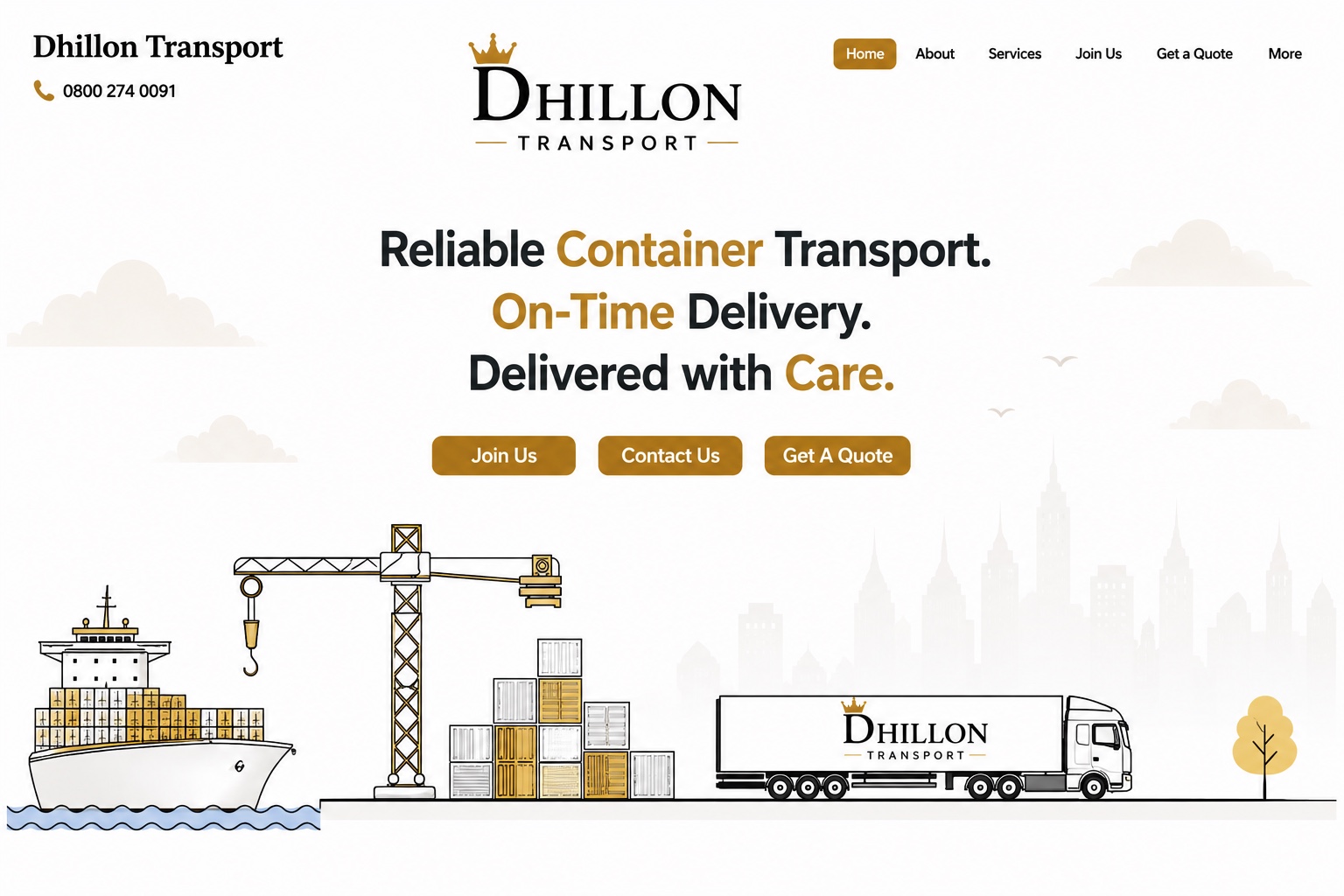 Dhillon Transport container transport homepage